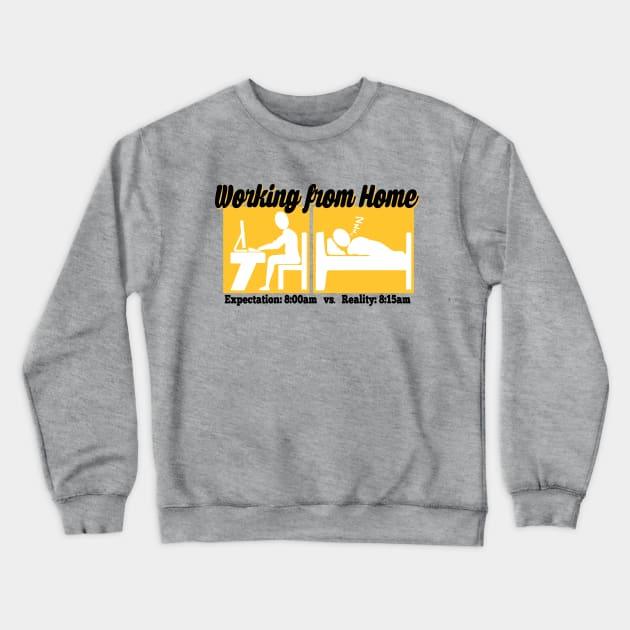 Working from Home:  Expectation vs. Reality Crewneck Sweatshirt by Teeman